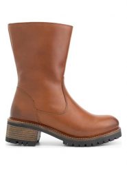 Mysa Skórzane botki "Delphine" w kolorze jasnobrązowym rozmiar: 40. Brązowe botki damskie mysa, z materiału, bez obcasa, bez zapięcia. Za 346.18 zł.