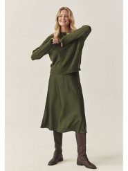 TATUUM Spódnica "Satini" w kolorze khaki rozmiar: 42. Brązowe spódniczki damskie Tatuum, bez wzorów, midi, proste. Za 118.56 zł.