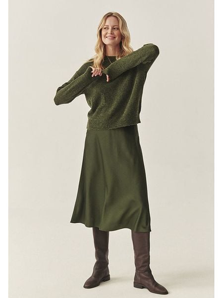 TATUUM Spódnica "Satini" w kolorze khaki rozmiar: 42. Brązowe spódniczki damskie Tatuum, bez wzorów, midi, proste. Za 118.56 zł.