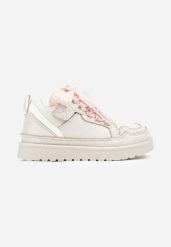 Jasnobeżowe Sneakersy Śniegowce z Ocieplaną Wyściółką i Szerokimi Sznurówkami Naleia. Brązowe śniegowce dziewczęce Born2be, z jeansu. Za 89.99 zł.