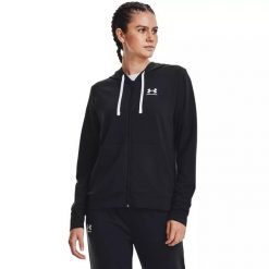 Bluza treningowa damska Under Armour Rival Terry Full Zip Hoodie. Czarne bluzy bez kaptura damskie Under Armour, l. Za 129.99 zł.
