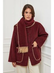 L'armoire de Suzette Płaszcz przejściowy w kolorze bordowym rozmiar: 38/40. Czerwone płaszcze damskie L'armoire de Suzette, l, bez wzorów, klasyczne. Za 213.69 zł.