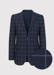 PAKO LORENTE – Casualowa granatowa marynarka w jasną kratę. Marynarki męskie Pako Lorente, bez wzorów. Za 399.99 zł.