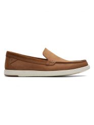 Clarks Skórzane mokasyny "Bratton" w kolorze jasnobrązowym rozmiar: 44. Brązowe mokasyny męskie Clarks, z nubiku. Za 210.81 zł.