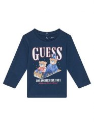 Guess Bluzka I5BI00I3Z14 Niebieski Regular Fit. Niebieskie t-shirty chłopięce Guess, z aplikacjami, z bawełny, bez ramiączek. Za 69.99 zł.