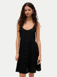 Vero Moda Sukienka letnia Bumpy 10325283 Czarny Loose Fit. Czarne sukienki damskie Vero Moda, na lato, xl, bez wzorów, z wiskozy, bez kołnierzyka, bez ramiączek. Za 109.99 zł.