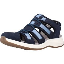 Sandały CLARKS SOLAN SAIL COMBI Niebieski. Niebieskie sandały damskie Clarks, bez wzorów, ze skóry, bez obcasa. Za 213.99 zł.