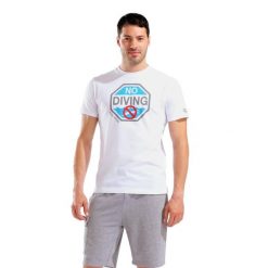 T-shirt Arena Diving. Białe t-shirty męskie Arena, m, bez wzorów, z bawełny, bez kołnierzyka. Za 196.50 zł.