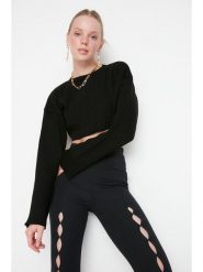 Trendyol Sweter w kolorze czarnym rozmiar: L. Czarne swetry klasyczne damskie Trendyol, l, bez kołnierzyka. Za 65.99 zł.