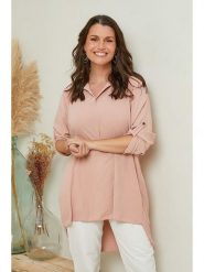 Curvy Lady Bluzka w kolorze jasnoróżowym rozmiar: 44/46. Różowe bluzki damskie Curvy Lady, bez wzorów, klasyczne, bez kołnierzyka, bez ramiączek. Za 117.95 zł.