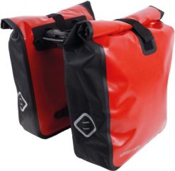 Torba rowerowa na bagażnik „Travel AVS”, czerwona/czarna. Czerwone torebki klasyczne damskie ATRAN VELO, bez wzorów, bez dodatków. Za 714.75 zł.