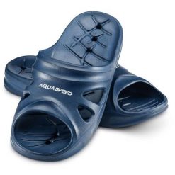 Klapki basenowe dla dorosłych Aqua Speed Florida. Niebieskie klapki damskie Aqua-Speed, bez wzorów, bez obcasa. Za 44.99 zł.