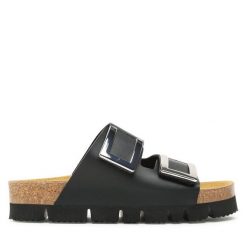 Klapki Dr. Brinkmann. Czarne klapki damskie Dr. Brinkmann, bez wzorów, bez obcasa. Za 259.99 zł.