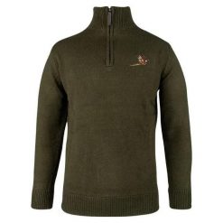 Sweter z zamkiem błyskawicznym Jack Pyke Pheasant. Zielone swetry męskie Jack Pyke, s, bez wzorów, bez kołnierzyka. Za 303.50 zł.