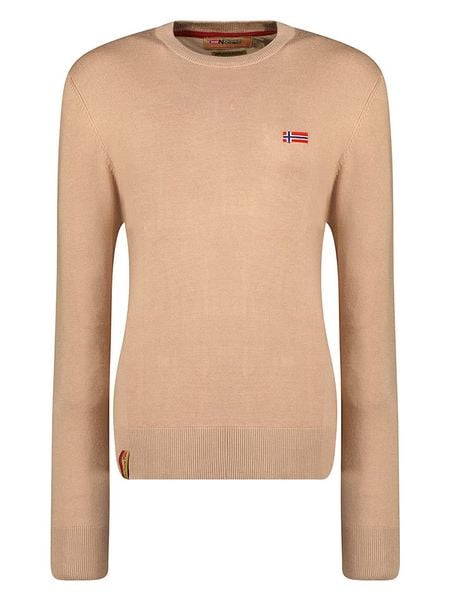 Geographical Norway Sweter "Fabrizia" w kolorze jasnobrązowym rozmiar: XL. Brązowe swetry klasyczne damskie Geographical Norway, xl, bez kołnierzyka. Za 73.93 zł.