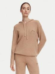 Guess Bluza O6BR02 Z1144 Brązowy Regular Fit. Brązowe bluzy bez kaptura damskie Guess, xs, z syntetyku. Za 344.99 zł.