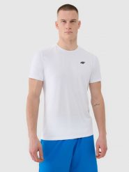 4F Koszulka treningowa szybkoschnąca męska - biała XXL. Białe t-shirty sportowe męskie 4f, m, z dzianiny, bez ramiączek, na fitness i siłownię. Za 79.99 zł.