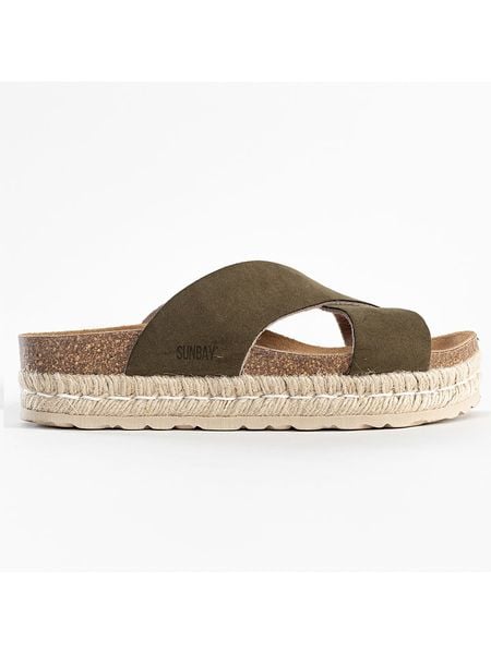 Sunbay Klapki "Astilbe" w kolorze khaki rozmiar: 37. Brązowe klapki damskie Sunbay, bez wzorów, z materiału, bez obcasa. Za 148.61 zł.