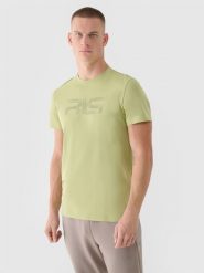 4F T-shirt regular męski 4F x Robert Lewandowski - zielony L. Zielone t-shirty męskie 4f, l, bez wzorów, z bawełny, bez kołnierzyka. W wyprzedaży za 59.99 zł.