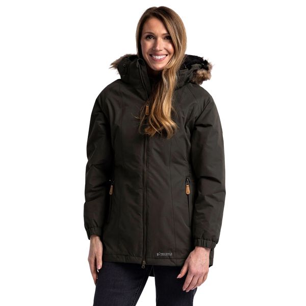 Kurtka Parka Damska Z Długimi Rękawami. Czerwone kurtki damskie Trespass, s, bez wzorów, z futra, z kapturem. Za 228.99 zł.