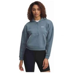 Bluza damska Under Armour Sport Terry FZ. Niebieskie bluzy bez kaptura damskie Under Armour, bez wzorów, bez ramiączek, bez kaptura. Za 129.99 zł.