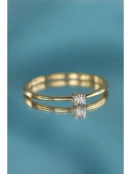 DIAMANTA Złoty pierścionek "Pure" z diamentem rozmiar: 52. Żółte pierścionki damskie DIAMANTA, z diamentem, złote. Za 861.99 zł.