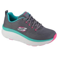 Buty sportowe Sneakersy damskie, Skechers D'Lux Walker - Fresh Finesse. Niebieskie buty sportowe na co dzień damskie Skechers, bez wzorów, z materiału, trekkingowe. Za 299.99 zł.