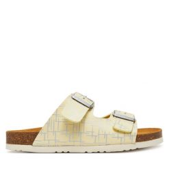 Klapki Dr. Brinkmann. Żółte klapki damskie Dr. Brinkmann, bez wzorów, bez obcasa. Za 219.99 zł.
