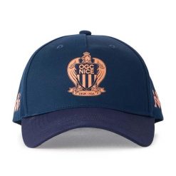Czapka baseballowa OGC Nice Esefit. Niebieskie czapki męskie Kappa, bez wzorów, z bawełny, wizytowe. Za 229.50 zł.