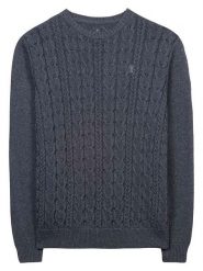 Herrlicher Sweter w kolorze antracytowym rozmiar: XXL. Czarne swetry męskie Herrlicher, xxl, bez wzorów, ze splotem, bez kołnierzyka. Za 139.87 zł.