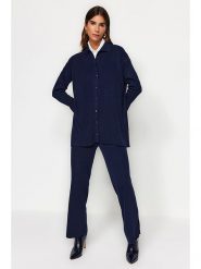 Trendyol 2-częściowy zestaw w kolorze granatowym rozmiar: L. Niebieskie kardigany damskie Trendyol, l, bez wzorów. Za 130.81 zł.