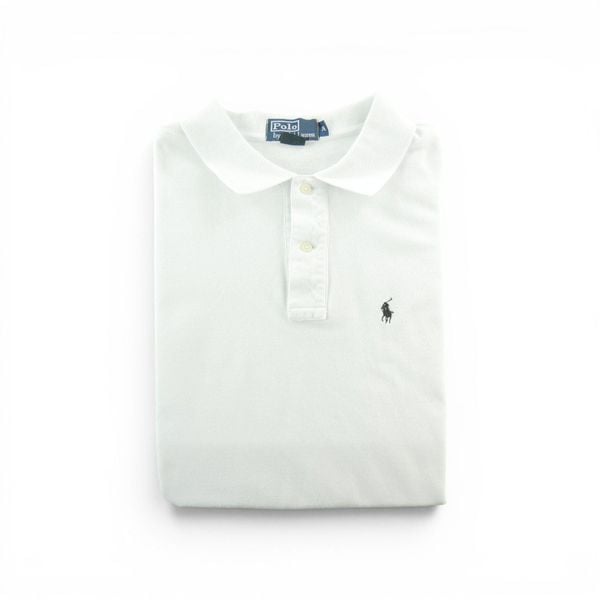 Second life - Polo Ralph Lauren koszulka męska z krótkim rękawem - Stan dobry. Białe koszulki polo męskie Ralph Lauren, m, bez wzorów, z materiału, bez ramiączek. Za 127.76 zł.