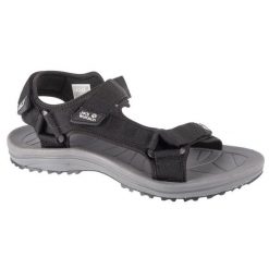 Sandały Jack Wolfskin Wave Breaker Sandal M 4052011-6000 czarne. Czarne sandały męskie z gumy, bez zapięcia. Za 362.67 zł.