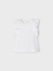 Mayoral T-Shirt 3068 Écru. Koszulki dziewczęce Mayoral, bez wzorów, z bawełny, bez ramiączek. Za 49.99 zł.
