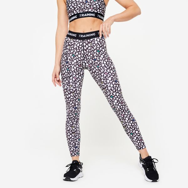 Legginsy fitness damskie Domyos. Czarne legginsy damskie DOMYOS, l, bez wzorów, z materiału, na fitness i siłownię. W wyprzedaży za 69.99 zł.