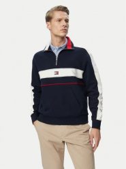 Tommy Jeans Bluza Cblock DM0DM23244 Granatowy Relaxed Fit. Niebieskie bluzy bez kaptura męskie Tommy Jeans, m, z bawełny. Za 529.99 zł.