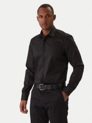 BOSS Koszula H-Hank 50550653 Czarny Slim Fit. Czarne koszule męskie Boss, m, bez wzorów, z bawełny, bez kołnierzyka, bez ramiączek. Za 399.99 zł.
