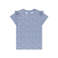 Swim Essentials Swimming T-shirt - Short Sleeve - Blue - Daisy Flower. Niebieskie t-shirty damskie SWIM ESSENTIALS, s, bez wzorów, z materiału, bez kołnierzyka. Za 197.99 zł.