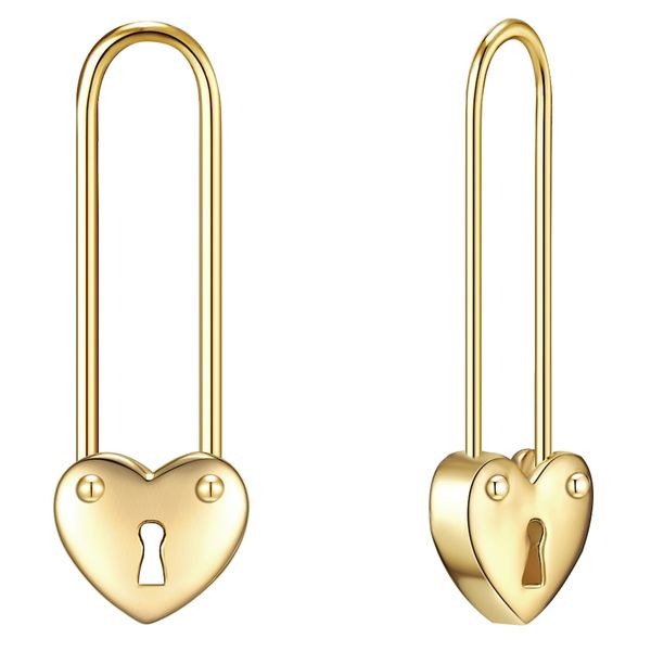 Glanzstücke München Kolczyki wiszące srebrne Agrafka/serce srebro wysokiej próby żółte złoto 1 ct Damski. Szare kolczyki damskie Glanzstücke München, srebrne. Za 209.99 zł.