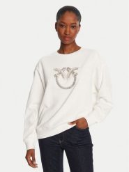 PINKO Bluza Nelly 100534 A2RO Biały Regular Fit. Białe bluzy bez kaptura damskie Pinko, xxl, z bawełny. Za 929.99 zł.