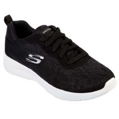 Obuwie Sportowe Damskie Skechers Floral Mesh Lace Up Czarny. Czarne buty sportowe na co dzień damskie Skechers, bez wzorów, z meshu. Za 219.99 zł.