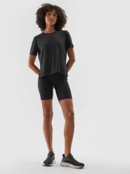 4F Legginsy krótkie treningowe damskie - czarne M. Czarne legginsy damskie 4f, m, bez wzorów, z dzianiny. Za 99.99 zł.