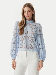 Morgan Bluzka 261-OMBRAK Niebieski jasny Regular Fit. Niebieskie bluzki damskie Morgan, bez wzorów, z syntetyku, bez ramiączek. Za 369.99 zł.