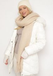 Beżowy Szalik z Ozdobnymi Frędzlami Esariana. Brązowe szaliki i kominy damskie Born2be, bez wzorów. Za 39.99 zł.