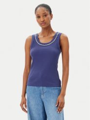 Marella Top Dede 2515941032 Granatowy Regular Fit. Niebieskie topy damskie Marella, m, bez wzorów, z bawełny, bez ramiączek. Za 239.99 zł.