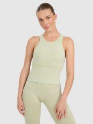 4F Top do jogi i pilatesu slim szybkoschnący damski - zielony M/L. Zielone topy damskie 4f, l, bez wzorów, z elastanu, bez kołnierzyka. Za 119.99 zł.