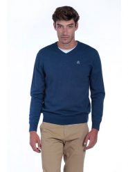 The Time of Bocha Sweter "Pico" w kolorze granatowym rozmiar: L. Niebieskie swetry męskie The Time of Bocha, l, bez wzorów, z bawełny, bez kołnierzyka. Za 178.37 zł.