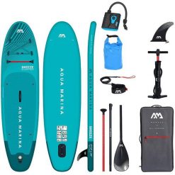 Deska SUP unisex Aqua Marina Breeze 9’10 Summer pompka elektr wodoodporna torba. Niebieskie torebki klasyczne damskie Aqua Marina, bez wzorów, bez dodatków. Za 1,599.00 zł.