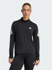 Adidas Bluza techniczna Iconic Running JZ5149 Czarny Regular Fit. Czarne bluzy bez kaptura damskie Adidas, s, bez wzorów, z syntetyku, bez kaptura. Za 218.99 zł.