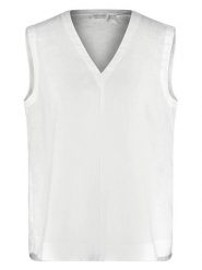 Gerry Weber Lniana bluzka w kolorze białym rozmiar: 42. Białe bluzki damskie Gerry Weber, bez wzorów, ze lnu, bez kołnierzyka, bez ramiączek. Za 132.05 zł.